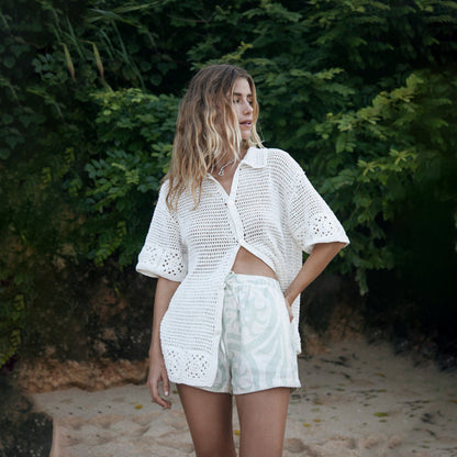 White Crochet Shirt