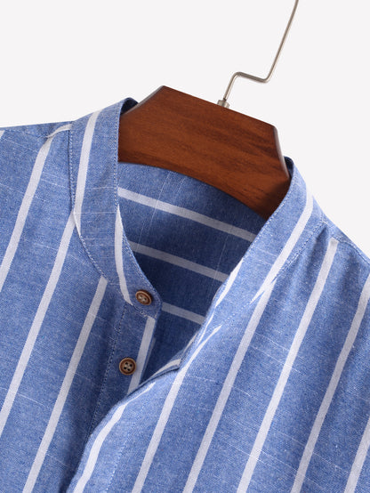 "Bernard" - Short Sleeve Stripped Shirt