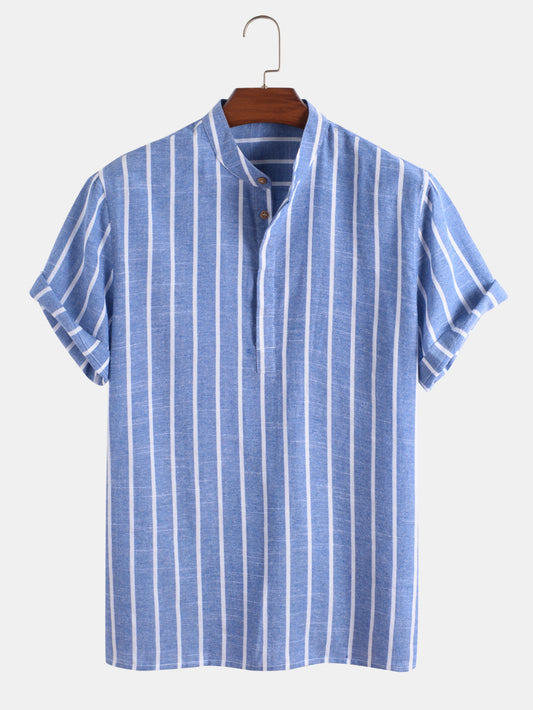 "Bernard" - Short Sleeve Stripped Shirt