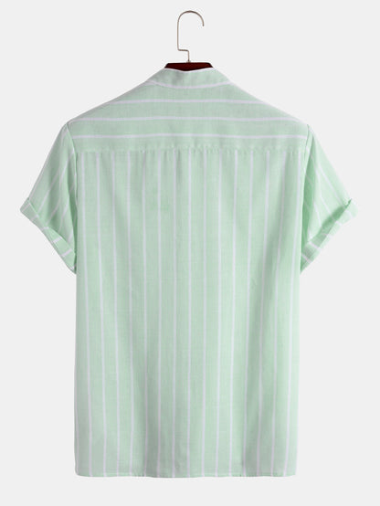 "Bernard" - Short Sleeve Stripped Shirt