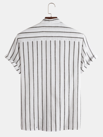 "Bernard" - Short Sleeve Stripped Shirt