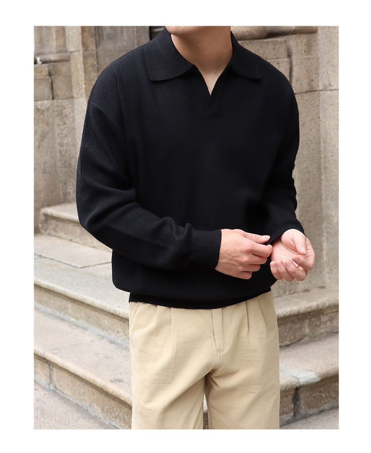 "William" - Old Money V-Neck Poloshirt