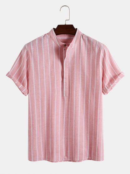 "Bernard" - Short Sleeve Stripped Shirt