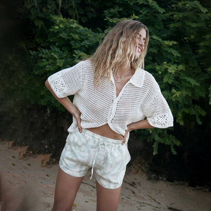 White Crochet Shirt