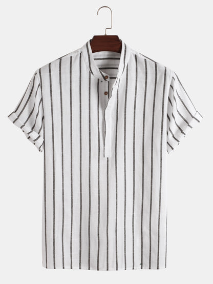 "Bernard" - Short Sleeve Stripped Shirt