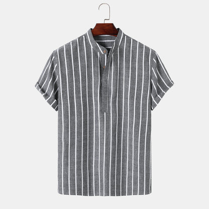 "Bernard" - Short Sleeve Stripped Shirt